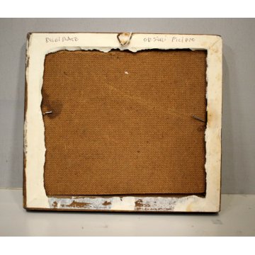 ANTICO PICCOLO QUADRO OLIO F.Orsini  VEDUTA Belgirate LUNGO LAGO BARCHE Sempione