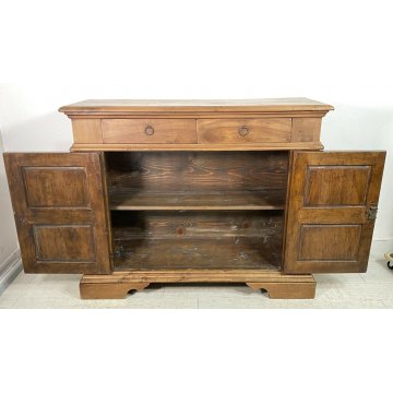 CREDENZA VINTAGE ARTE POVERA LEGNO NOCE MADIA EPOCA 1900 CASSETTI 2 ANTE ANNI 40