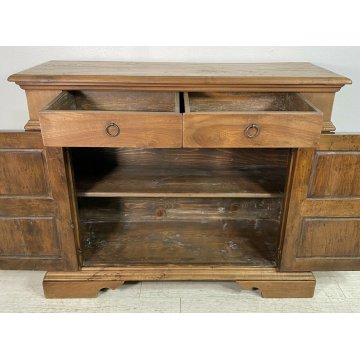CREDENZA VINTAGE ARTE POVERA LEGNO NOCE MADIA EPOCA 1900 CASSETTI 2 ANTE ANNI 40