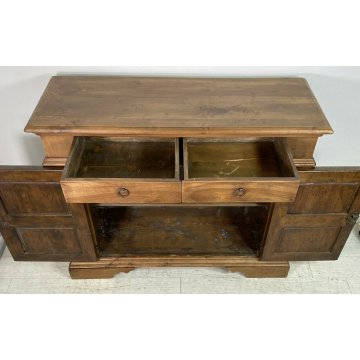CREDENZA VINTAGE ARTE POVERA LEGNO NOCE MADIA EPOCA 1900 CASSETTI 2 ANTE ANNI 40