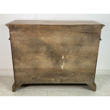 CREDENZA VINTAGE ARTE POVERA LEGNO NOCE MADIA EPOCA 1900 CASSETTI 2 ANTE ANNI 40