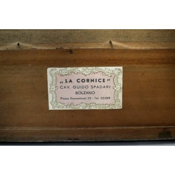 QUADRO DIPINTO OLIO TAVOLA  Fulvio Pendini PAESAGGIO VERDE BLU BORGO FIUME '900