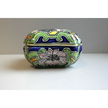 ANTICA SCATOLA CERAMICA Molaroni Pesaro DECORO FIGURA FEMMINILE LIBERTY