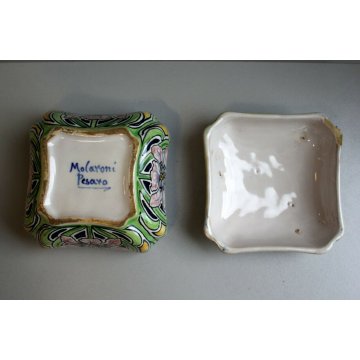 ANTICA SCATOLA CERAMICA Molaroni Pesaro DECORO FIGURA FEMMINILE LIBERTY