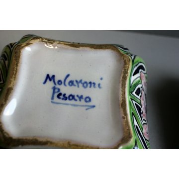 ANTICA SCATOLA CERAMICA Molaroni Pesaro DECORO FIGURA FEMMINILE LIBERTY