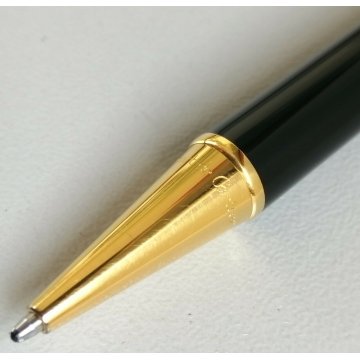PENNA SFERA Must De Cartier TRINITY LACCA NERA ORO vintage BALLPOINT PEN BOX