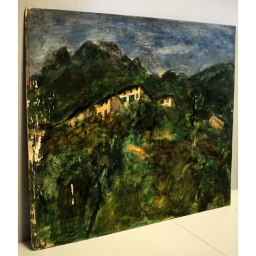 ANTICO DIPINTO Guido Tallone PAESAGGIO VILLA COLLINA BOSCO LAGO MAGGIORE '900