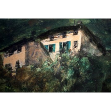 ANTICO DIPINTO Guido Tallone PAESAGGIO VILLA COLLINA BOSCO LAGO MAGGIORE '900