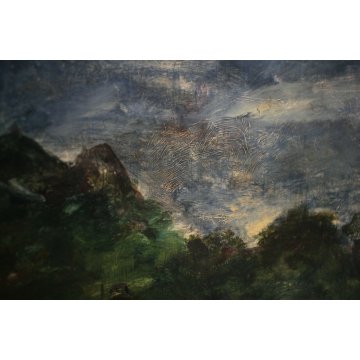 ANTICO DIPINTO Guido Tallone PAESAGGIO VILLA COLLINA BOSCO LAGO MAGGIORE '900