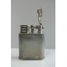 ACCENDINO VINTAGE ZENITH 5050 ARGENTATO BUTANE GAS TABLE LIGHTER '80 Funzionante