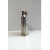 ACCENDINO VINTAGE ZENITH 5050 ARGENTATO BUTANE GAS TABLE LIGHTER '80 Funzionante