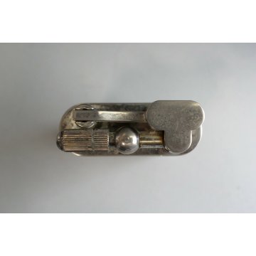 ACCENDINO VINTAGE ZENITH 5050 ARGENTATO BUTANE GAS TABLE LIGHTER '80 Funzionante