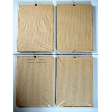 Lotto 4 QUADRI C.Zapelloni DISEGNI PAESAGGIO SCHIZZI MATITA PENNA Craveggia 1956