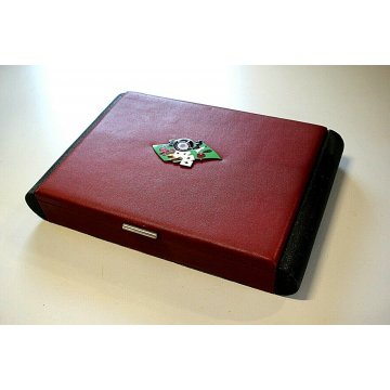 SET CASINO' VINTAGE GIOCO CARTE SCACCHI DAMA POKER ROULETTE MIDCENTURY GAME BOX