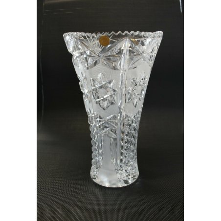 ANTICO VASO CRISTALLO BOEMIA MOLATO DECORO STELLA VINTAGE CRYSTAL VASE '900
