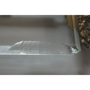 ANTICA COPPIA CORNICE LIBERTY CRISTALLO MOLATO METALLO DORATO FIORI FOGLIE '900