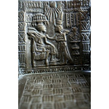 ANTICA REPLICA ANTICO TRONO EGIZIO Faraone Tutankhamon BRONZO EGITTO '900