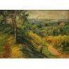 DIPINTO OLIO Alessandro Negri PAESAGGIO ROBECCHETTO SELVA CAMPAGNA STRADA  '900