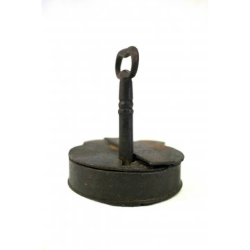 ANTICO LUCCHETTO FERRO BATTUTO FUNZIONANTE CATENACCIO PADLOCK IRON KEY '800