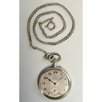 ANTICO OROLOGIO TASCA Vigilant ARGENTO 800 meccanico ANNI 40 OLD POCKET WATCH
