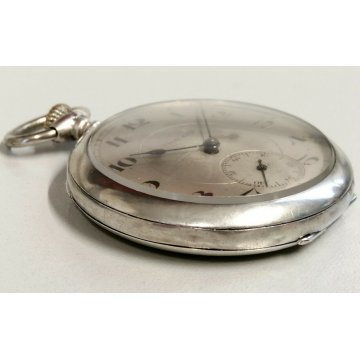 ANTICO OROLOGIO TASCA Vigilant ARGENTO 800 meccanico ANNI 40 OLD POCKET WATCH