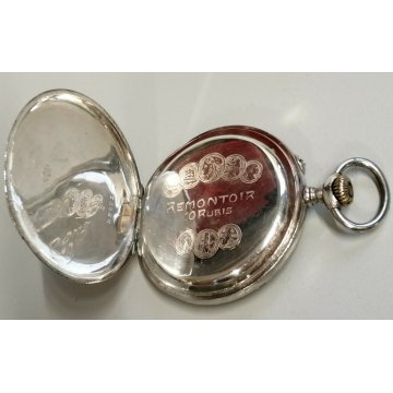 ANTICO OROLOGIO TASCA Vigilant ARGENTO 800 meccanico ANNI 40 OLD POCKET WATCH