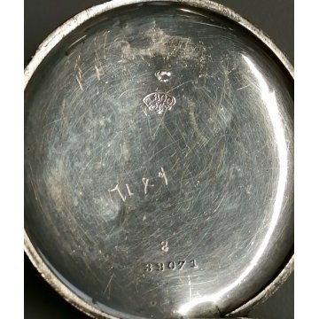 ANTICO OROLOGIO TASCA Vigilant ARGENTO 800 meccanico ANNI 40 OLD POCKET WATCH