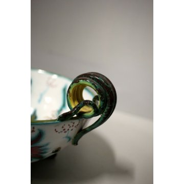 ANTICA ALZATA CIOTOLA CERAMICA BOTTEGA RICCARDO GATTI FAENZA '900 FOOTED BOWL