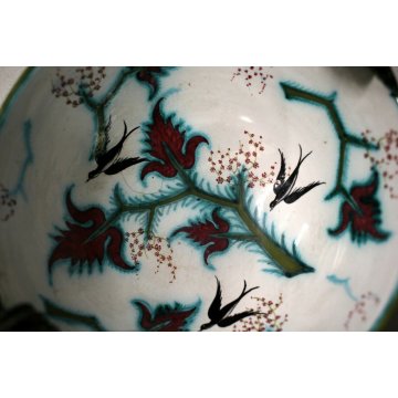 ANTICA ALZATA CIOTOLA CERAMICA BOTTEGA RICCARDO GATTI FAENZA '900 FOOTED BOWL
