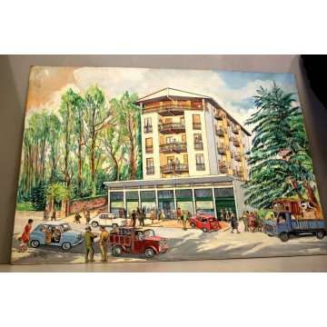 SCHIZZO PITTORICO PROSPETTIVA  A.Colla PRESENTAZIONE PROGETTO PALAZZO ARONA 1962