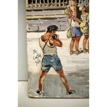 SCHIZZO PITTORICO PROSPETTIVA  A.Colla PRESENTAZIONE PROGETTO PALAZZO ARONA '62