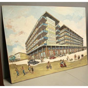 SCHIZZO PITTORICO PROSPETTIVA  A.Colla PRESENTAZIONE PROGETTO PALAZZO ARONA 'A