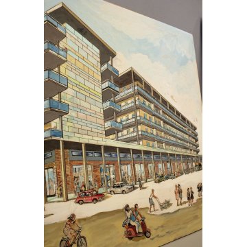 SCHIZZO PITTORICO PROSPETTIVA  A.Colla PRESENTAZIONE PROGETTO PALAZZO ARONA 'A