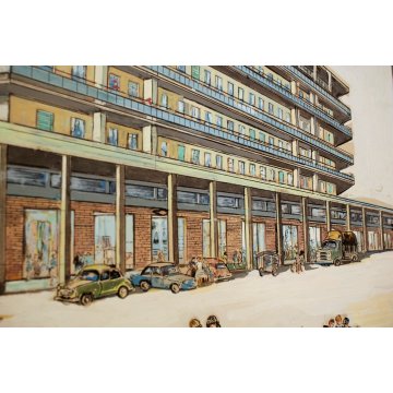 SCHIZZO PITTORICO PROSPETTIVA  A.Colla PRESENTAZIONE PROGETTO PALAZZO ARONA 'A