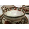 ANTICO SERVIZIO 6pz CAFFE THE porcellana CINA FAMILLE ROSE PESCI GOLDFISH XX sec