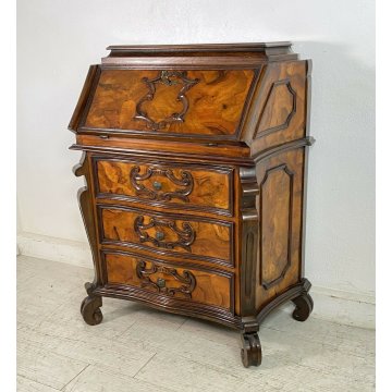 PICCOLA RIBALTA SECRETAIRE LOMBARDA LEGNO MASSELLO 1950 IMPIALLACCIATA RIBALTINA