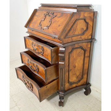 PICCOLA RIBALTA SECRETAIRE LOMBARDA LEGNO MASSELLO 1950 IMPIALLACCIATA RIBALTINA