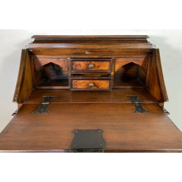 PICCOLA RIBALTA SECRETAIRE LOMBARDA LEGNO MASSELLO 1950 IMPIALLACCIATA RIBALTINA