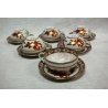 ANTICO SERVIZIO 6pz CAFFE THE porcellana CINA FAMILLE ROSE PESCI GOLDFISH XX sec