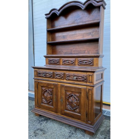 ANTICA PIATTAIA CREDENZA NOVECENTO PIEMONTESE PRIMI 1900 LEGNO BAROCCO DISPENSA 