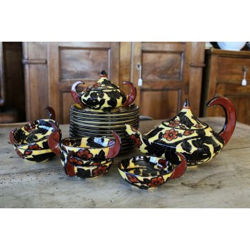 ANTICO SERVIZIO TE CAFFE TAZZE PORCELLANA M.G.A. Mazzotti Giuseppe Albisola DECO