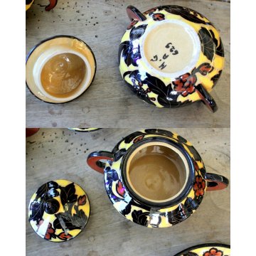 ANTICO SERVIZIO TE CAFFE TAZZE PORCELLANA M.G.A. Mazzotti Giuseppe Albisola DECO