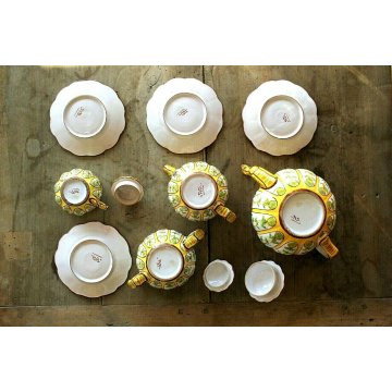 ANTICO SERVIZIO TE CERAMICA  Alba Docilia TEIERA ZUCCHERIERA LATTIERA PIATTINI  