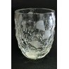 ANTICO GRANDE VASO CRISTALLO DESIGN LENTI MOLATO SABBIATO ACIDATO FIRMATO '900