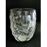 ANTICO GRANDE VASO CRISTALLO DESIGN LENTI MOLATO SABBIATO ACIDATO FIRMATO '900