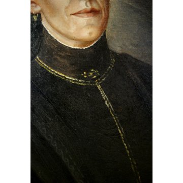 GRANDE ANTICO QUADRO E. Stephani RITRATTO NOBILI CONIUGI CORNICE Guilloché 1913 