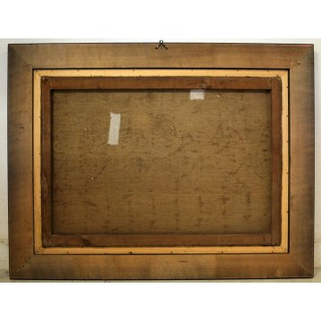 GRANDE ANTICO QUADRO E. Stephani RITRATTO NOBILI CONIUGI CORNICE Guilloché 1913 