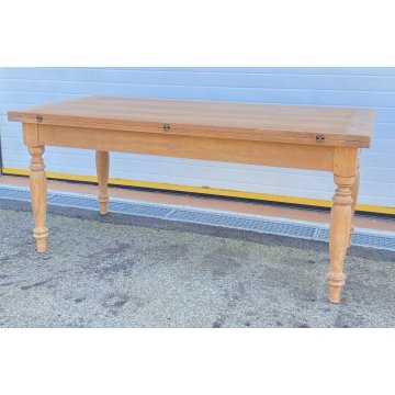 GRANDE TAVOLO A LIBRO LEGNO NOCE MASSELLO MID-CENTURY ANNI 50 VINTAGE RUSTICO 