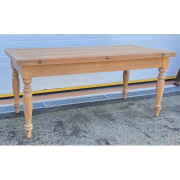 GRANDE TAVOLO A LIBRO LEGNO NOCE MASSELLO MID-CENTURY ANNI 50 VINTAGE RUSTICO 