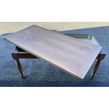 GRANDE TAVOLO A LIBRO LEGNO NOCE MASSELLO MID-CENTURY ANNI 50 VINTAGE RUSTICO 